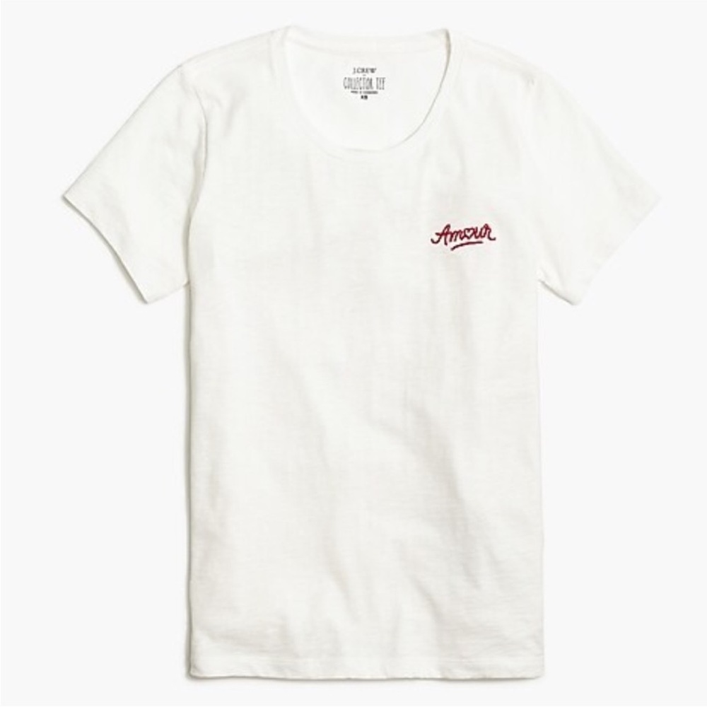 J. Crew Collector Tee Amour White Sz Large #AD241